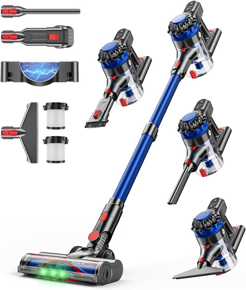 KARDV Cordless Vacuum Cleaner, 500W/40Kpa Vacuum Cleaners for Home, 60Mins Stick Vacuum with LED Display, Anti-Tangle & Wall Mount Charging, 8 in 1 Lightweight Vacuum for Hard Floors Carpet Pet Hair - Image 1
